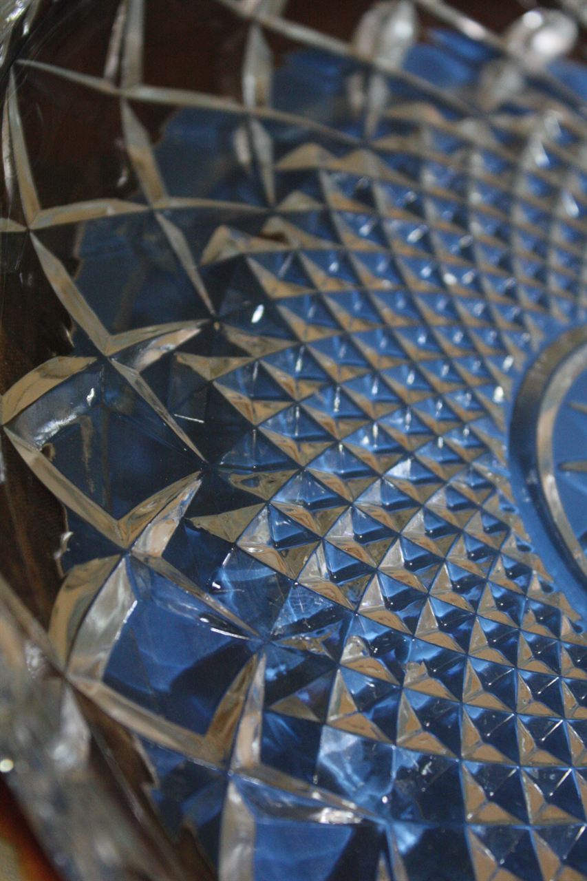 Close-up of a cut-crystal pattern
