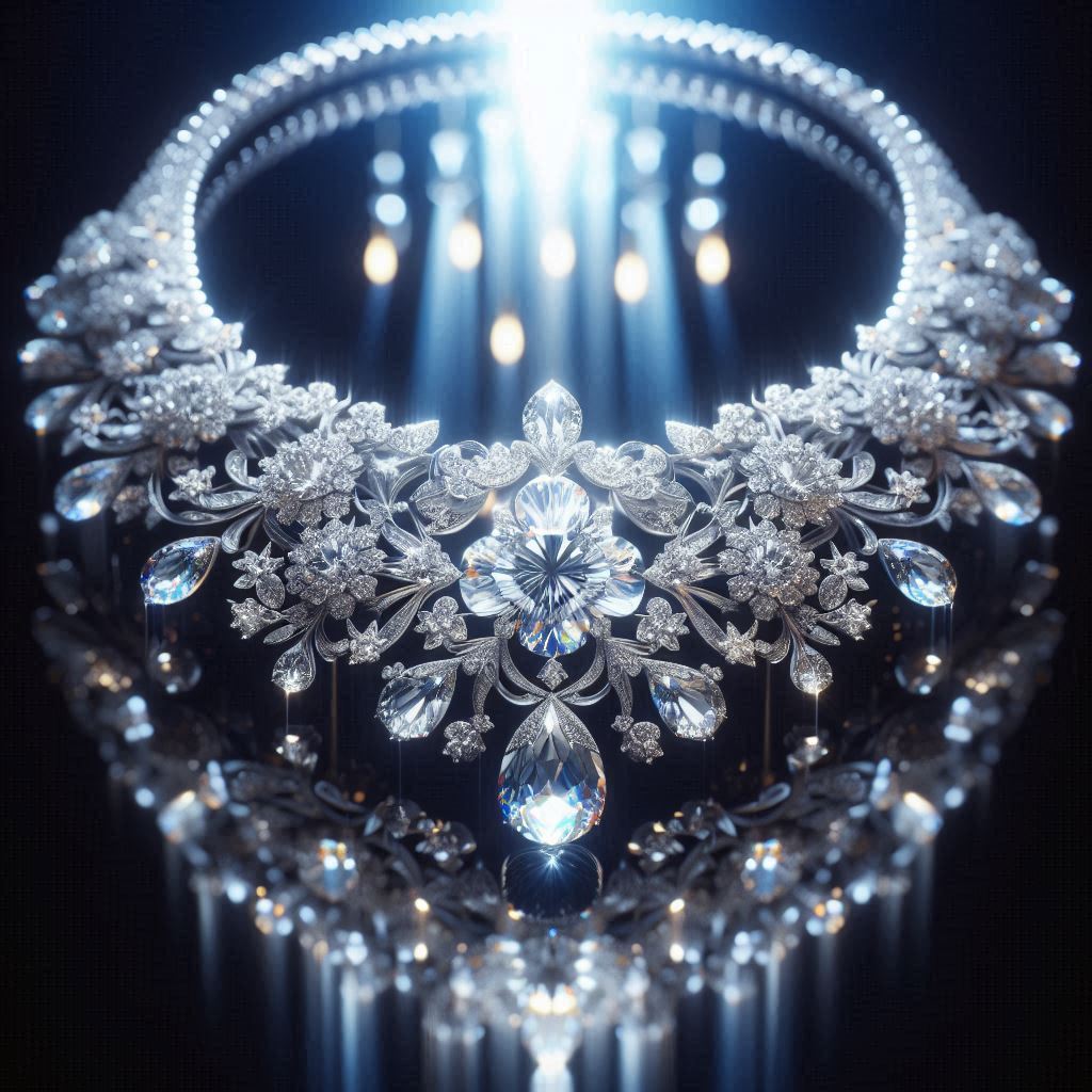 3D render of a diamond necklace by the ZIBADIS studio