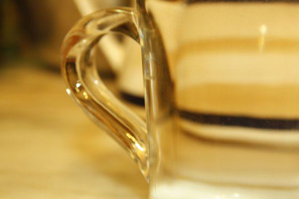 Golden glass, close-up